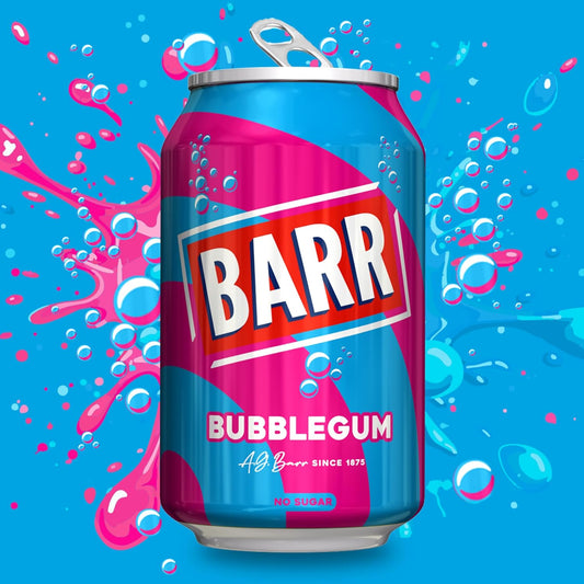 BARR Blue (Bubblegum No Sugar) 24 x 330ml Cans