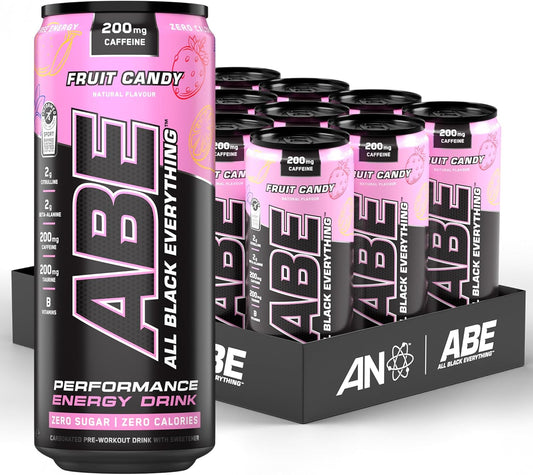 ABE Pre Workout Cans (Fruit Candy), Pack of 12