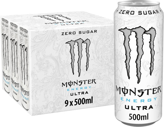 Monster Ultra Energy Drink Zero Sugar, 9 x 500 ml